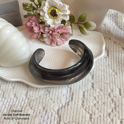 Acrylic Cuff Bracelet | ACB01 | Charcoal