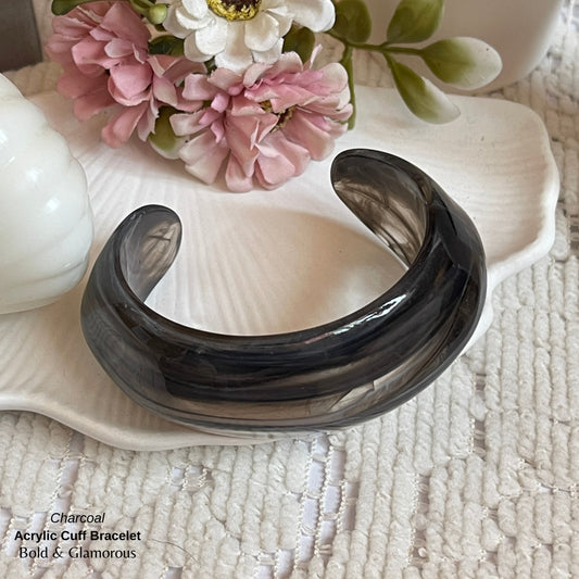Acrylic Cuff Bracelet | ACB01 | Charcoal