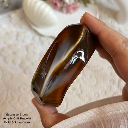 Acrylic Cuff Bracelet | ACB01 | Espresso Brown