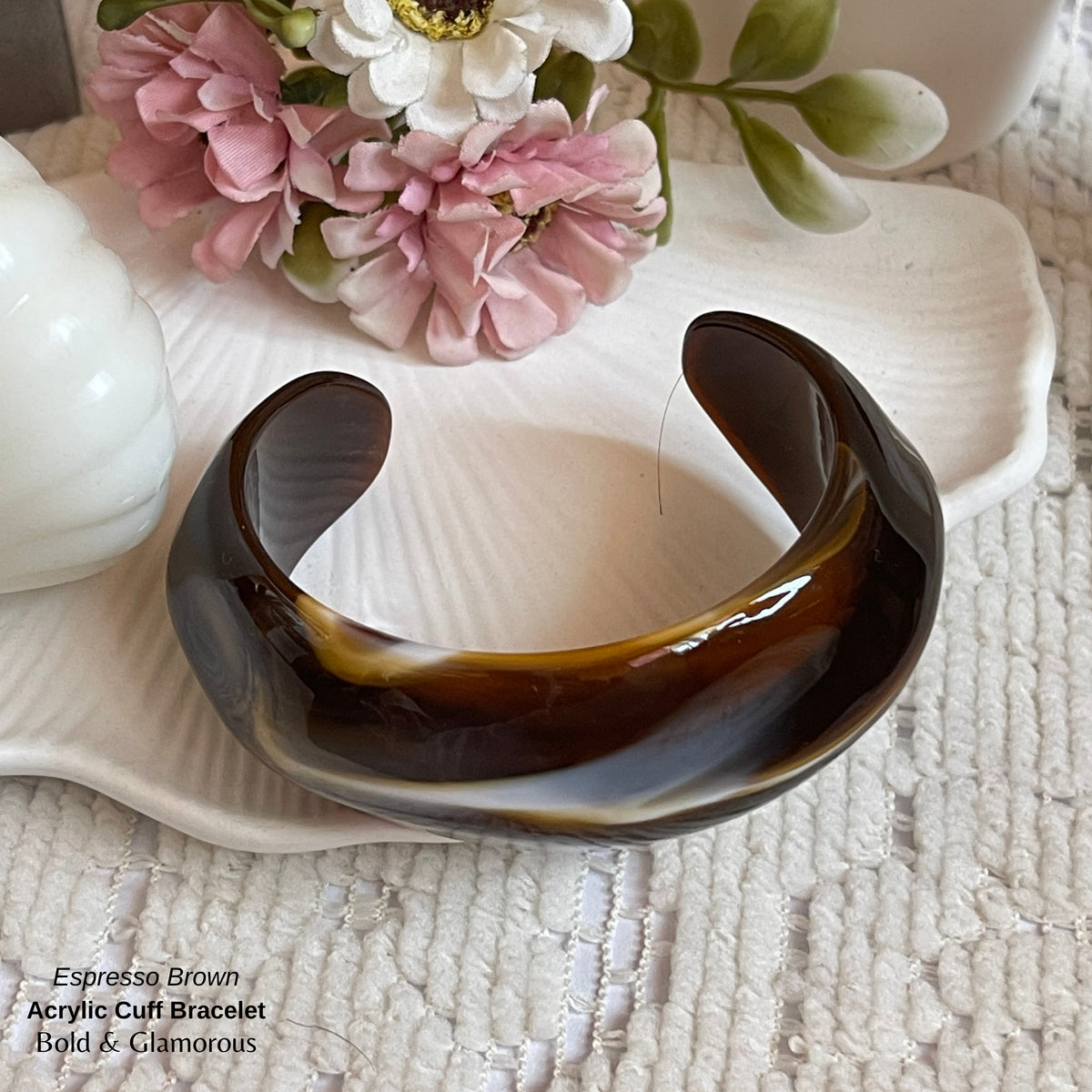 Acrylic Cuff Bracelet | ACB01 | Espresso Brown