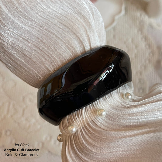 Acrylic Cuff Bracelet | ACB01 | Jet Black
