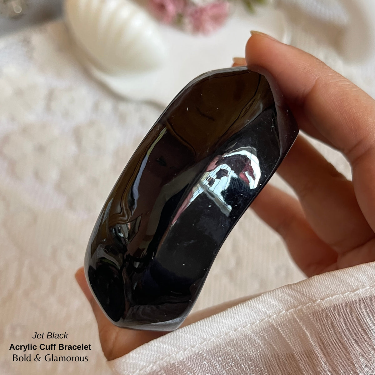 Acrylic Cuff Bracelet | ACB01 | Jet Black