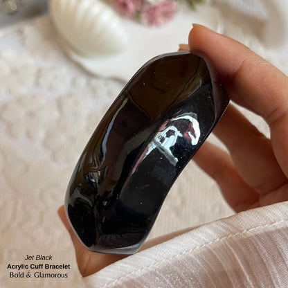 Acrylic Cuff Bracelet | ACB01 | Jet Black