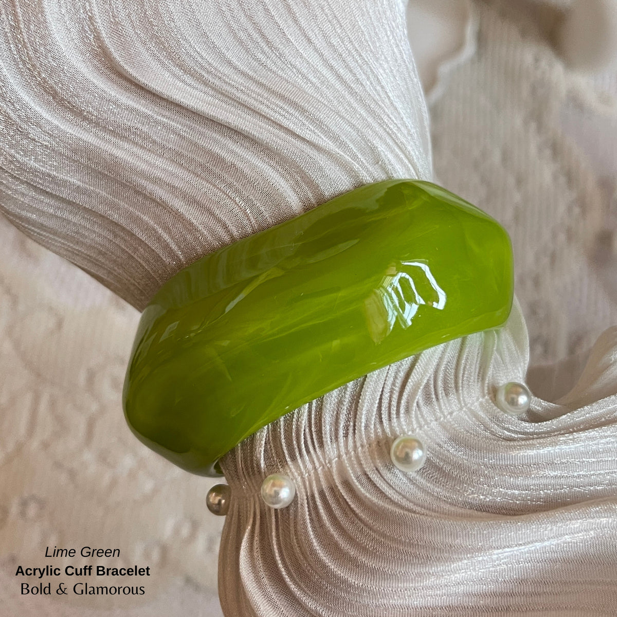 Acrylic Cuff Bracelet | ACB01 | Lime Green