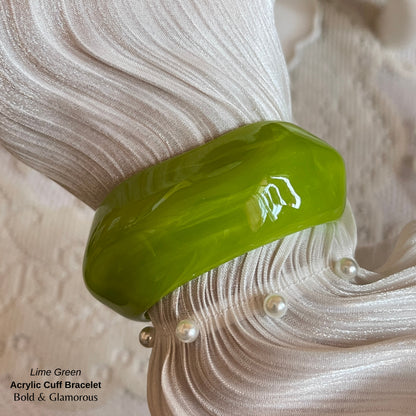 Acrylic Cuff Bracelet | ACB01 | Lime Green