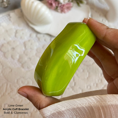 Acrylic Cuff Bracelet | ACB01 | Lime Green