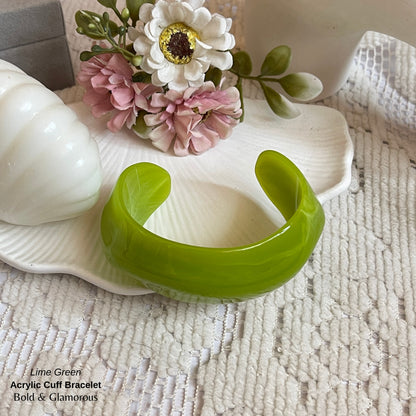 Acrylic Cuff Bracelet | ACB01 | Lime Green