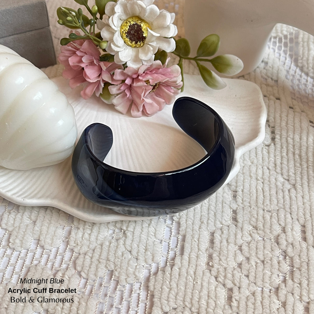 Acrylic Cuff Bracelet | ACB01 | Midnight Blue