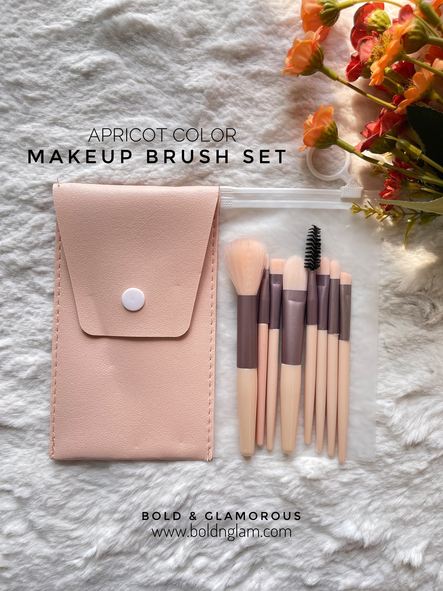8-Piece Mini Makeup Brush Set | Apricot