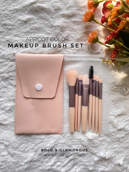 8-Piece Mini Makeup Brush Set | Apricot