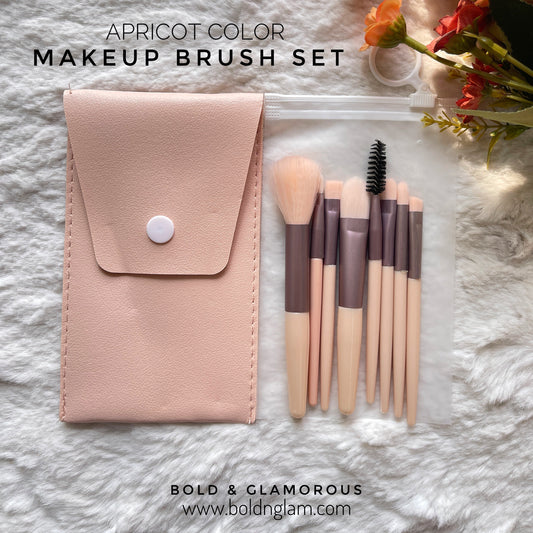 8-Piece Mini Makeup Brush Set | Apricot