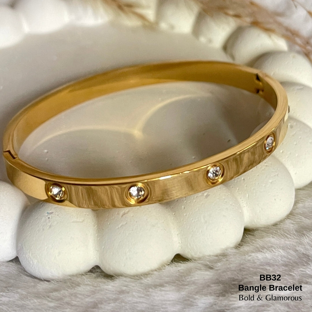 Bangle Bracelet | BB32 | Gold