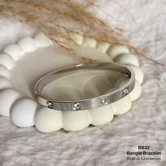 Bangle Bracelet | BB32 | Silver