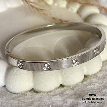 Bangle Bracelet | BB32 | Silver