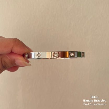 Bangle Bracelet | BB32 | Silver