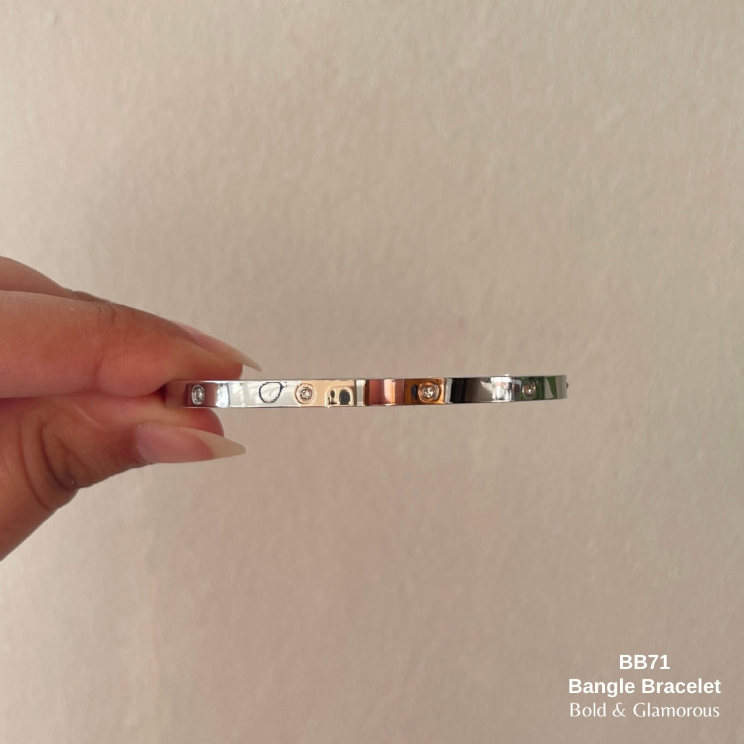 Bangle Bracelet | BB71 | Silver