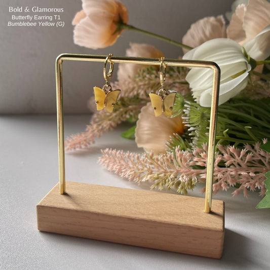 Butterfly Earrings | Type 1 | BPTE1 | Bumblebee Yellow Gold