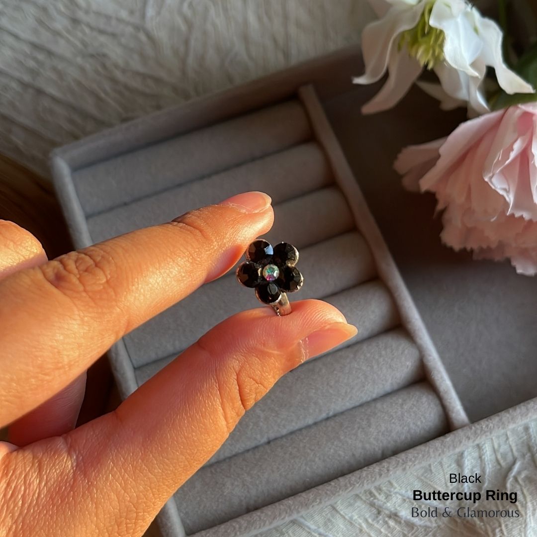 Buttercup Ring | BUCR01  | Black with Mid Light