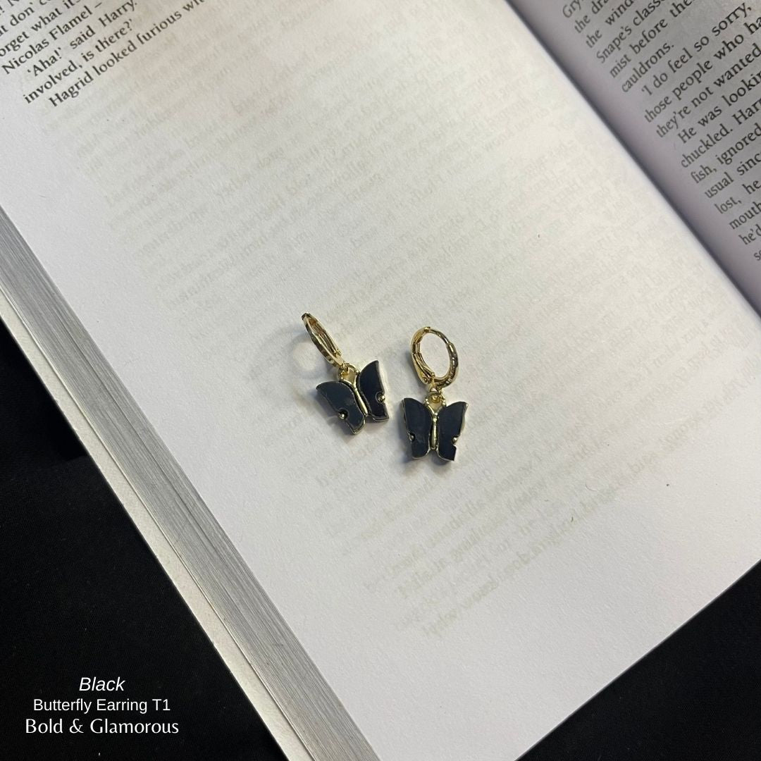 Butterfly Earrings | Type 1 | BPTE1 | Black