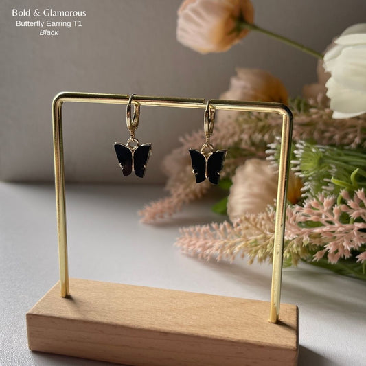 Butterfly Earrings | Type 1 | BPTE1 | Black