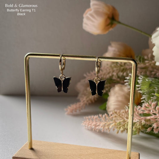 Butterfly Earrings | Type 1 | BPTE1 | Black
