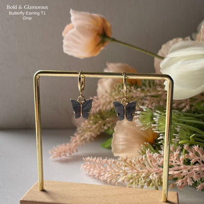 Butterfly Earrings | Type 1 | BPTE1 | Gray