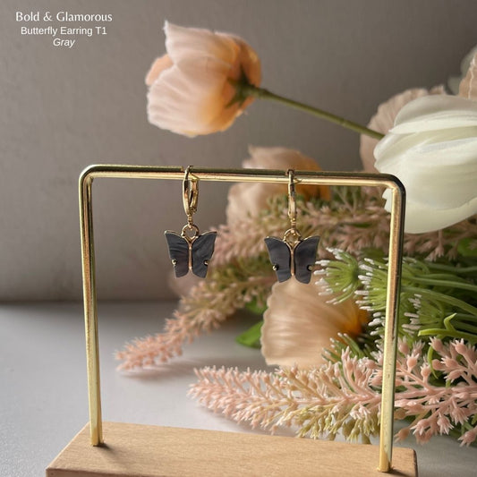 Butterfly Earrings | Type 1 | BPTE1 | Gray
