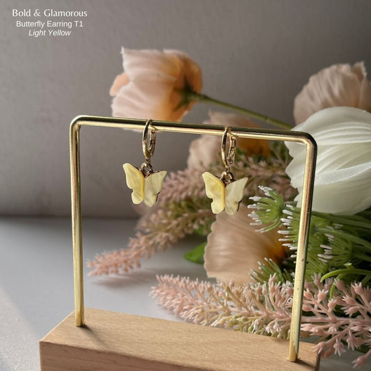 Butterfly Earrings | Type 1 | BPTE1 | Light Yellow Gold