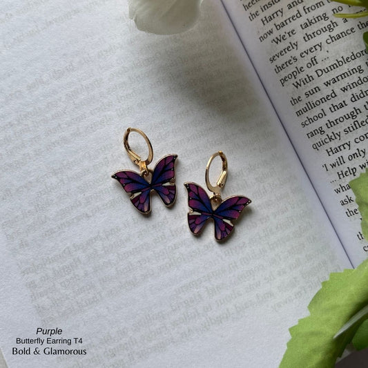 Butterfly Earrings | Type 3 | BPTE4 | Purple