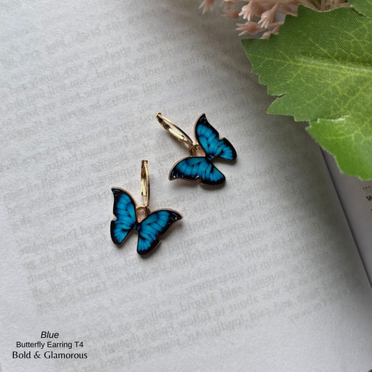 Butterfly Earrings | Type 4 | BPTE4 | Blue