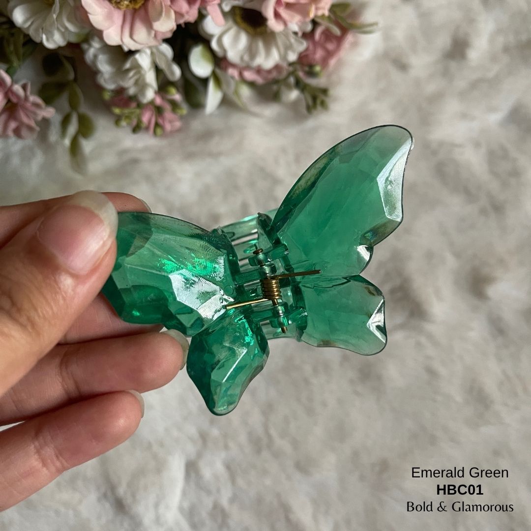 Butterfly Hair Claw Clip | HBC01 | Emerald Green