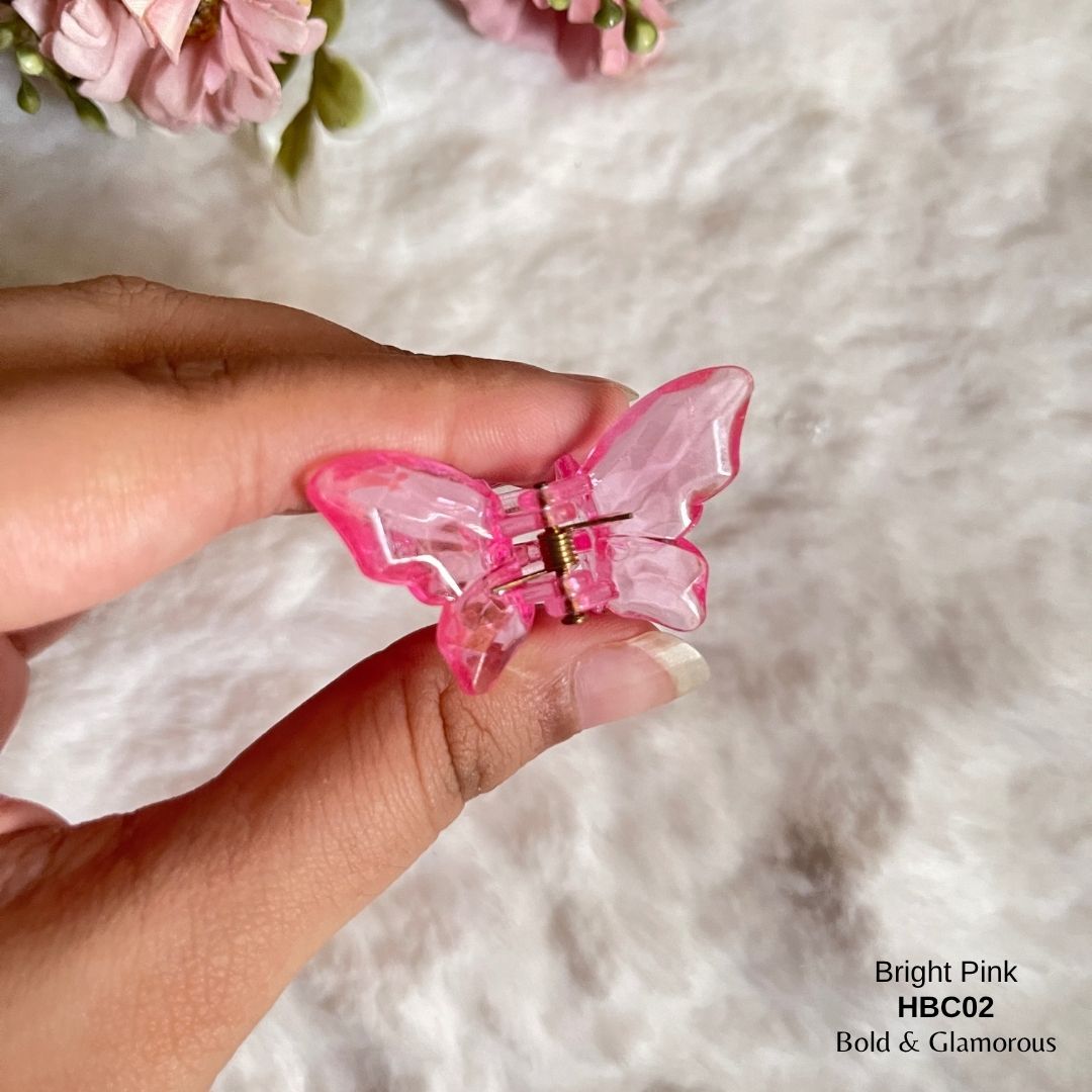 Butterfly Hair Claw Clip | HBC02 | Bright Pink