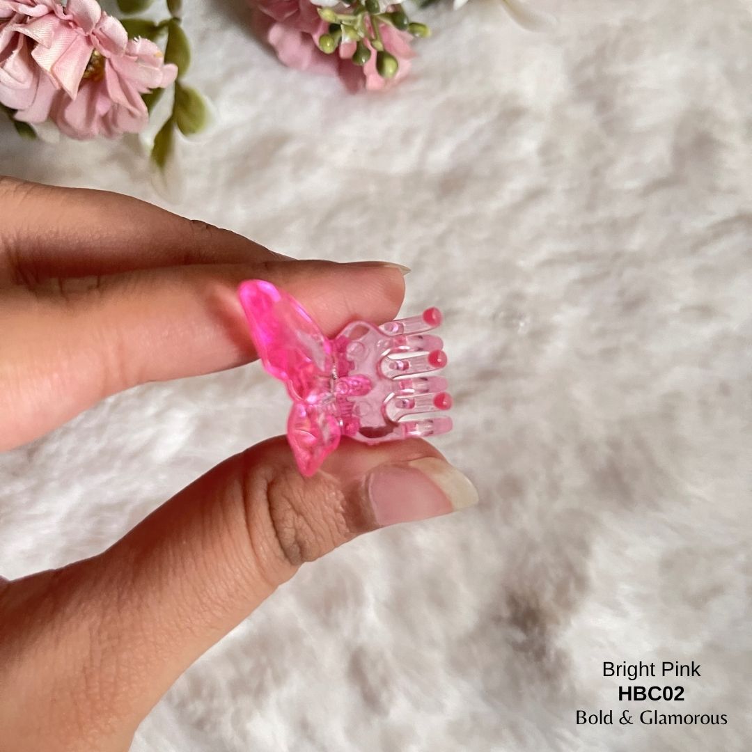 Butterfly Hair Claw Clip | HBC02 | Bright Pink