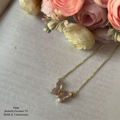 Butterfly Pendant | Type 3 | BPT3 | Pink