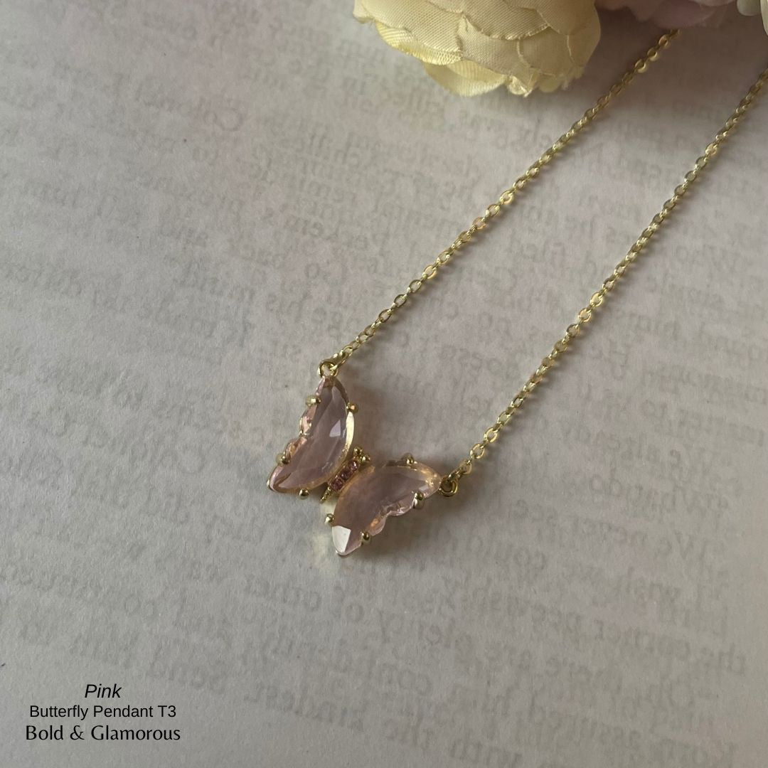 Butterfly Pendant | Type 3 | BPT3 | Pink