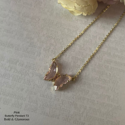 Butterfly Pendant | Type 3 | BPT3 | Pink