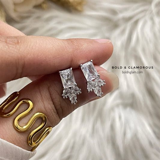 Zircon Leaf Princess Earrings