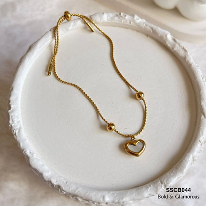 Chain Bracelet | SSCB044 | White Heart