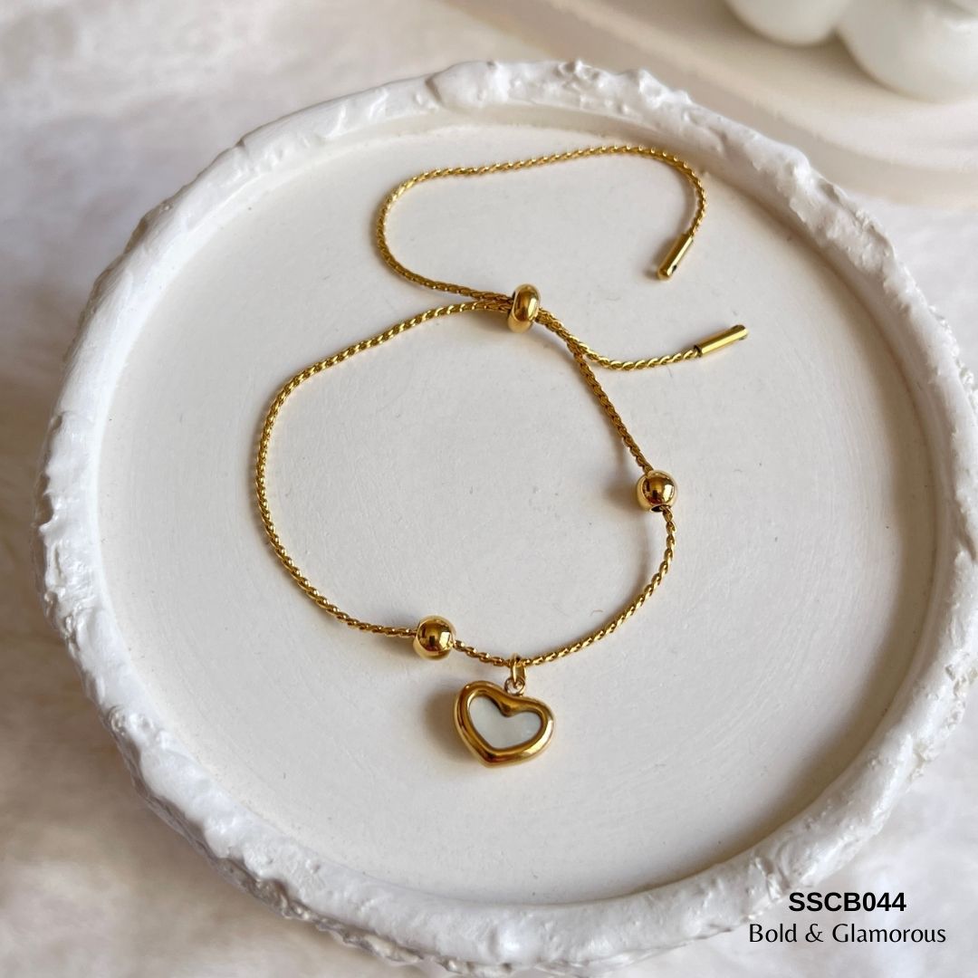 Chain Bracelet | SSCB044 | White Heart