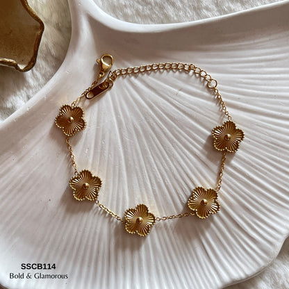 Chain Bracelet | SSCB114 | Five Clover Gold