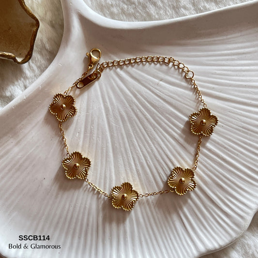 Chain Bracelet | SSCB114 | Five Clover Gold