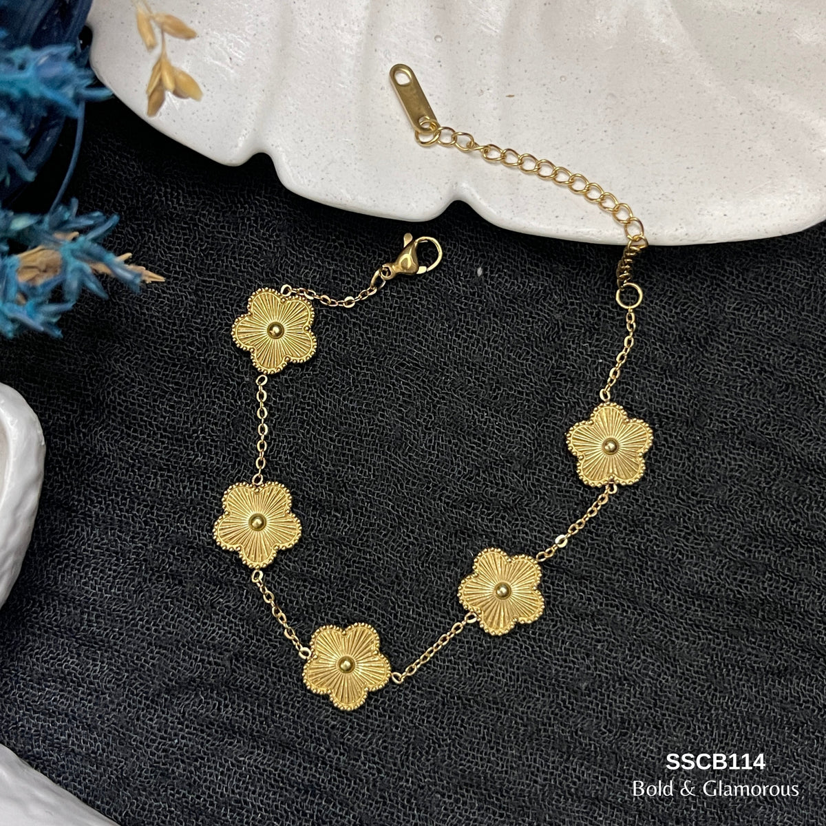 Chain Bracelet | SSCB114 | Five Clover Gold