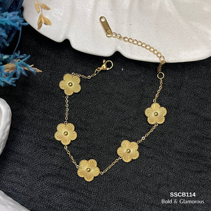 Chain Bracelet | SSCB114 | Five Clover Gold