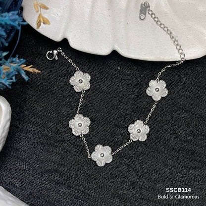 Chain Bracelet | SSCB114 | Five Clover Silver