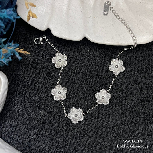 Chain Bracelet | SSCB114 | Five Clover Silver