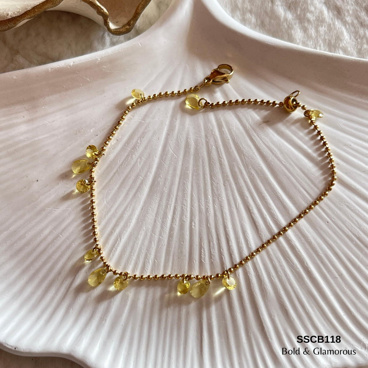 Chain Bracelet | SSCB118 | Lemon Water Drop