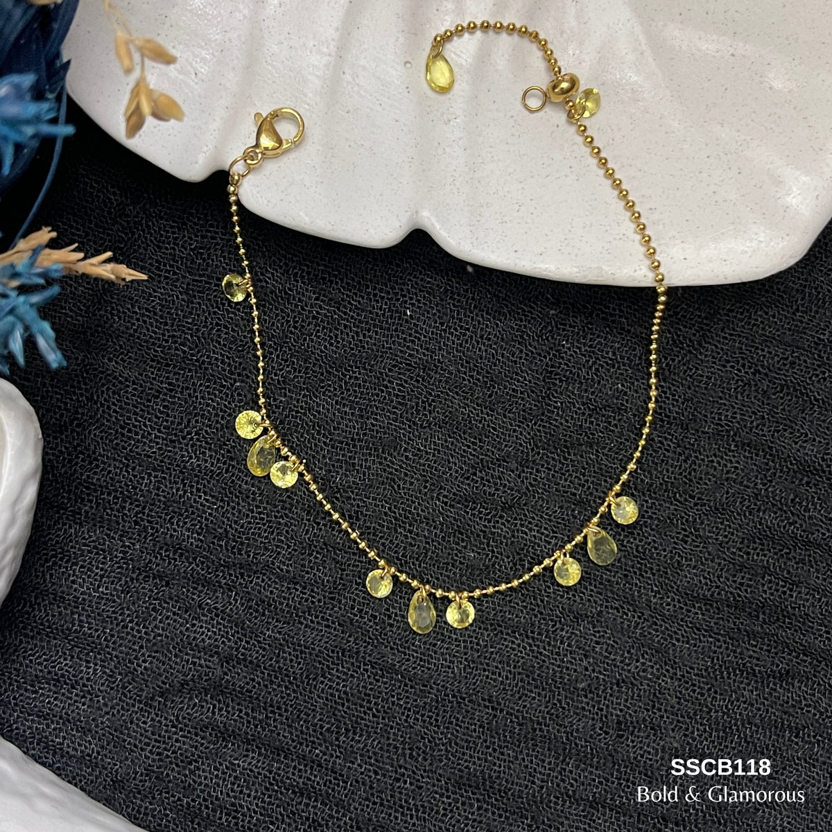 Chain Bracelet | SSCB118 | Lemon Water Drop