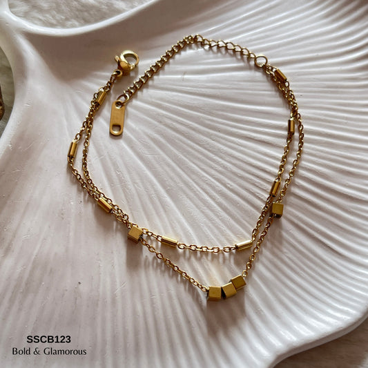 Chain Bracelet | SSCB123 | Double Layer Square