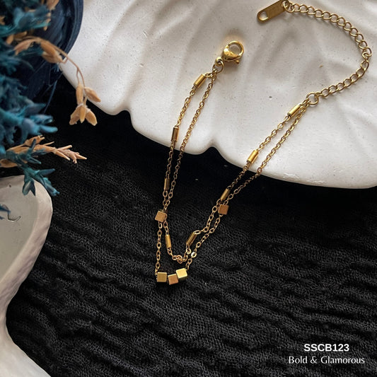 Chain Bracelet | SSCB123 | Double Layer Square