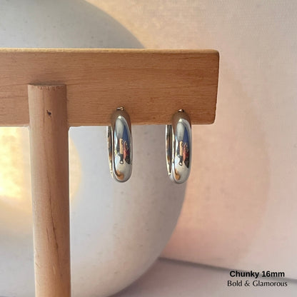 Chunky Hoop Earring | 16mm | Silver